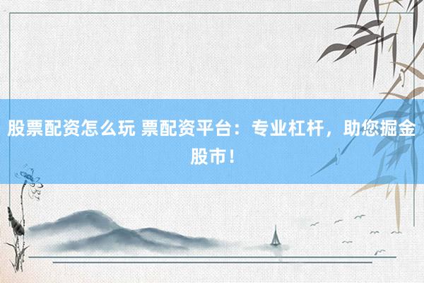 股票配资怎么玩 票配资平台：专业杠杆，助您掘金股市！