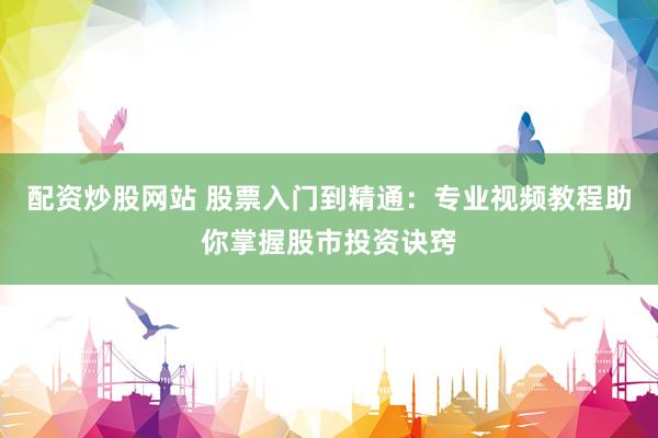 配资炒股网站 股票入门到精通：专业视频教程助你掌握股市投资诀窍