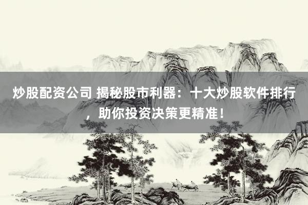 炒股配资公司 揭秘股市利器：十大炒股软件排行，助你投资决策更精准！