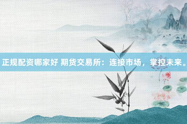正规配资哪家好 期货交易所：连接市场，掌控未来。