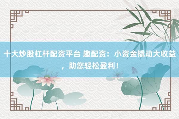 十大炒股杠杆配资平台 趣配资：小资金撬动大收益，助您轻松盈利！