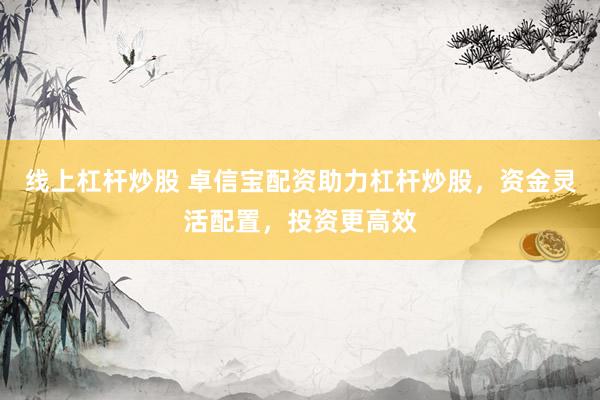 线上杠杆炒股 卓信宝配资助力杠杆炒股，资金灵活配置，投资更高效