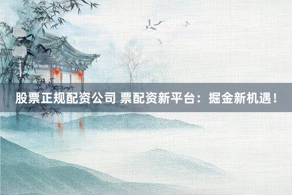 股票正规配资公司 票配资新平台：掘金新机遇！