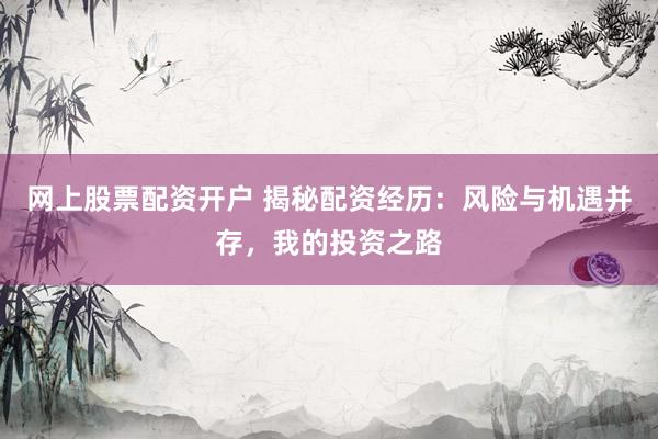 网上股票配资开户 揭秘配资经历：风险与机遇并存，我的投资之路