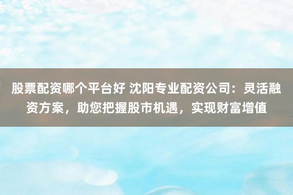 股票配资哪个平台好 沈阳专业配资公司：灵活融资方案，助您把握股市机遇，实现财富增值