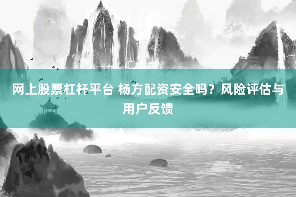网上股票杠杆平台 杨方配资安全吗？风险评估与用户反馈