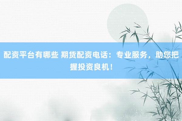 配资平台有哪些 期货配资电话:专业服务,助您把握投资良机!