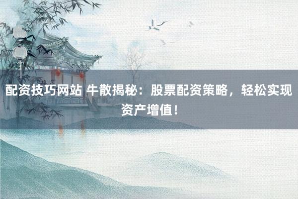 配资技巧网站 牛散揭秘：股票配资策略，轻松实现资产增值！